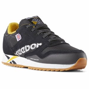 Reebok CL LEATHER RIPPLE MU Turnschuhe Kinder - Schwarz/Weiß - DE 147-UDF